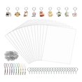 thumbnail image 1 of Keychain Set - 15 Printable Shrink Sheets, 20 Keyrings, 100 Split Jump Rings and 5 Lobster Clips DIYCrafts for Kids, 1 of 5