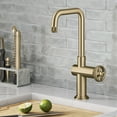 thumbnail image 3 of KRAUS Urbix Industrial Single Handle Kitchen Bar Faucet in Brushed Gold, 3 of 14