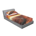 thumbnail image 3 of Landscape Bedding Set with Sheet & Covers, Scenery of the River Between Rock Cliffs with Mystical Sky Image, Printed Bedroom Decor 2 Shams, 4 Sizes, Orange Yellow, by Ambesonne, 3 of 3