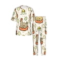 thumbnail image 3 of Mens Pajamas Set Short Sleeve and Pants 2 Piece PJ Sets Soft Comfy Loungewear, Funny Chicken Egg Cute Farm, 3 of 6