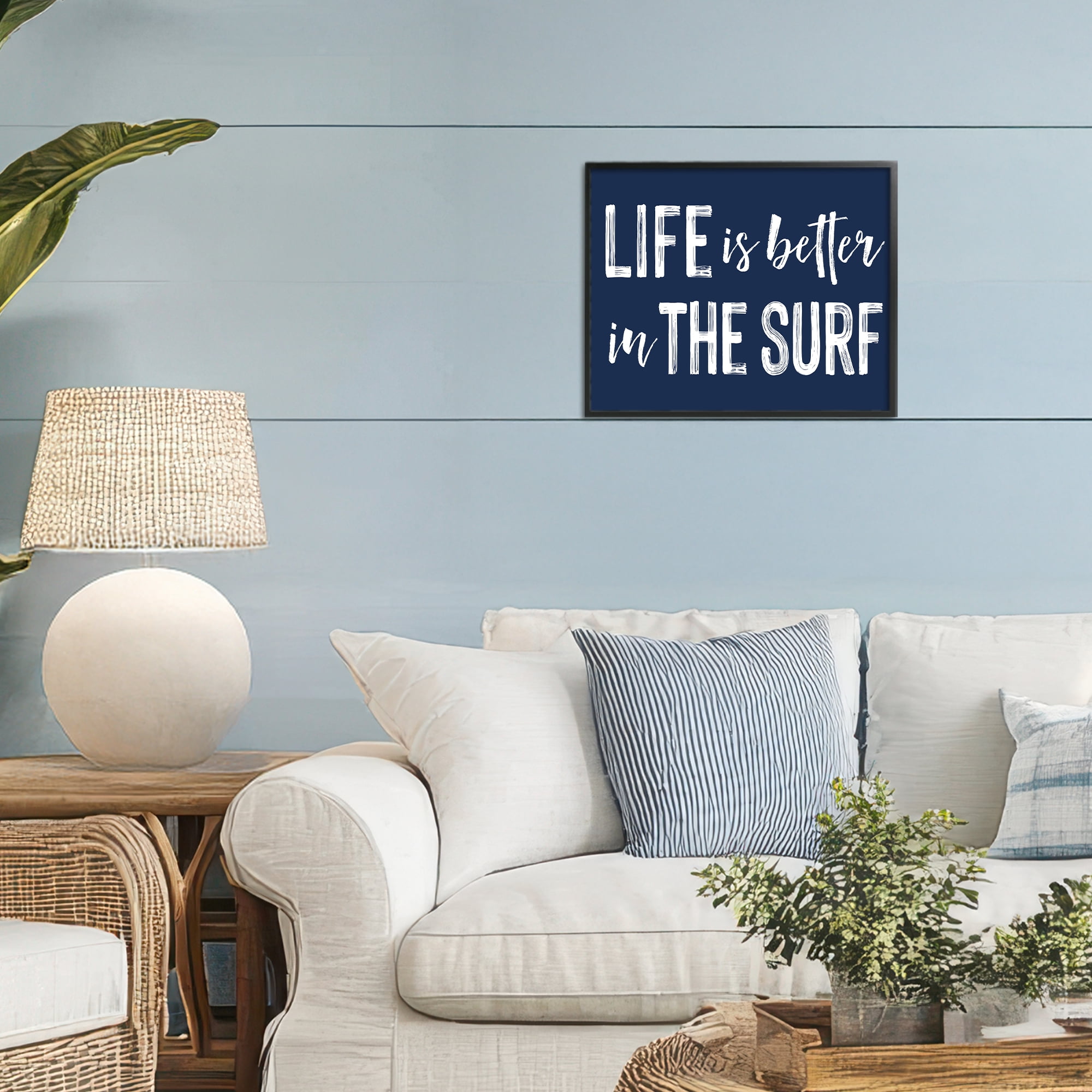Life Better In Surf Black Framed Giclee Art, design by Lettered and Lined