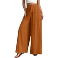 thumbnail image 6 of Women's Pants Petite,Women Wide Leg Pants High Waisted Business Casual Work Trousers Dressy Pants with Pockets, 6 of 8