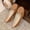 Brown, variant on Women Casual Flats Shoes Fashion Spring Candy-Colored Work Shoes Color Toe Decorative Buckle Flat-Bottomed Large Size Cloth Shoes