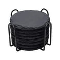 thumbnail image 4 of Juego de 8 posavasos de pizarra mayimx con soporte rústico redondo, 4 of 9