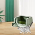 thumbnail image 6 of Cat Litter Tray,Cat High Sides Anti Leakproof,Cat Litter Tray Toilet PP Material Removable Base,Pet Cat Litter Tray Anti ing,Cat Litter Case Semi Green S, 6 of 8