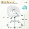 thumbnail image 4 of Ktaxon Vanity Makeup Chair Comfy Cute Accent Chair Small Swivel Task Office Chair with Wheels Faux Rabbit Hair White, 4 of 8