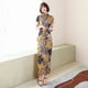 thumbnail image 3 of Vestido cheongsam largo de verano y otoño Vestido de mujer ajustado Rendimiento, 3 of 6