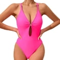 thumbnail image 3 of Cathalem Plus Size One Piece Swimsuit Tummy Control Women's One Piece Swimsuit Tummy Control Swimwear(Pink,L), 3 of 5