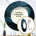 thumbnail image 3 of Designart "Spiral of Blue Fury Waves I" Abstract Spirals Blue Large Round Mirror - Round Office Mirror Wall Decor - Modern Round Printed Mirror - 23" x 23", 3 of 6