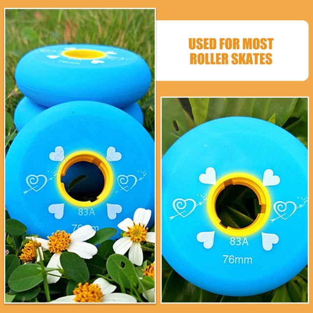 Minkissy 4 Pcs Roues de Patin de Couleur Bleue pour Enfants et Adultes Accessoire de Patinage à Roulettes