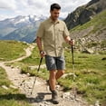thumbnail image 6 of Men's Fishing Hiking Short Sleeve Cargo Shirts Lightweight UPF 50 Sun Protection Breathable Button Up Lapel Collar Dual Pocket Tactical Work Tops for Camping Outdoor Work, 6 of 8
