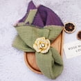 thumbnail image 2 of Xiao Hua Servilletas de tela de doble cara, paquete de 4, morado y verde, 40 x 40 cm, reutilizables, lavables, de algodón, suaves y absorbentes, ideales para comidas y reuniones diarias en otoño., 2 of 5