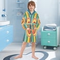 thumbnail image 5 of FORMRS Niños Bathrobe Unisex Hooded Robe Soft Plush Pajamas Sleepwear, Size 10-12T, Colorful Stripes, 5 of 7