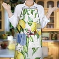 thumbnail image 6 of Yellow Lemon Fruit Leaves White Pattern Apron-Garden Aprons for Women with Pockets-Cotton Linen Waterproof Kitchen Cooking Gardening Aprons Adjustable for Kitchen,Cooking,BBQ and Salon 33x27 Inch, 6 of 7