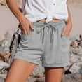 thumbnail image 1 of HUAXUN Women's Casual Shorts 2026 Summer Elastic Waist Drawstring Shorts Wide Leg Shorts for Women Beach Vacation Trendy Summer Clothes（Grey,XXXXXL), 1 of 4