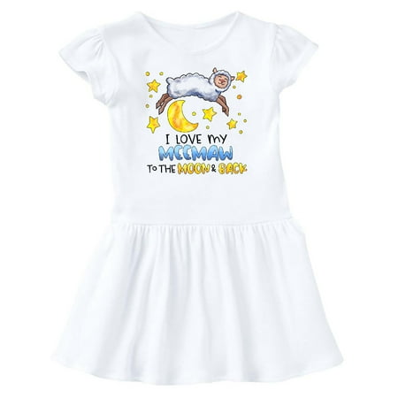 

Inktastic I Love my Meemaw to the Moon and Back Cute Sheep Gift Baby Girl Dress