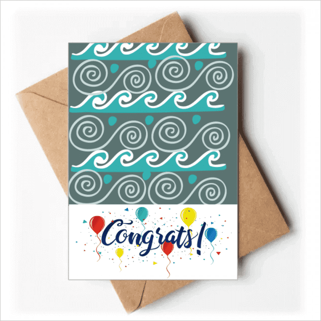 Blue Wave Mexico Totems Ancient Civilization Wedding Cards Congratulations Greeting Envelopes