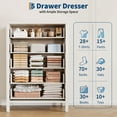thumbnail image 2 of BouPower Dresser for Bedroom with 3 Drawers,Modern Chest of Drawers,Wooden Dressers for Living Room,Closet,Hallway, 2 of 8