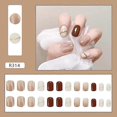thumbnail image 1 of 24 uñas postizas cortas color piel, diseño de halos, cobertura total, artificiales, 1 of 5