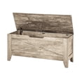 thumbnail image 4 of VECELO 43" Storage Ottoman Bench with U-Shaped Cut-Out Pull, Wooden Toy Box Storage Chest with Safety Hinge, Shoe Bench, for Entryway, Living Room, Bedroom, Plain Wood Color, 4 of 7