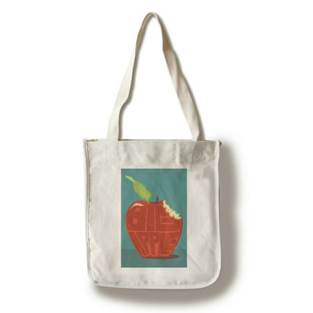 - Big Apple - Letterpress - Lantern Press Poster (100% Cotton Tote Bag - Reusable)