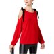 thumbnail image 1 of INC Blusa de punto con lazo de terciopelo para mujer, rojo, XS, 1 of 2