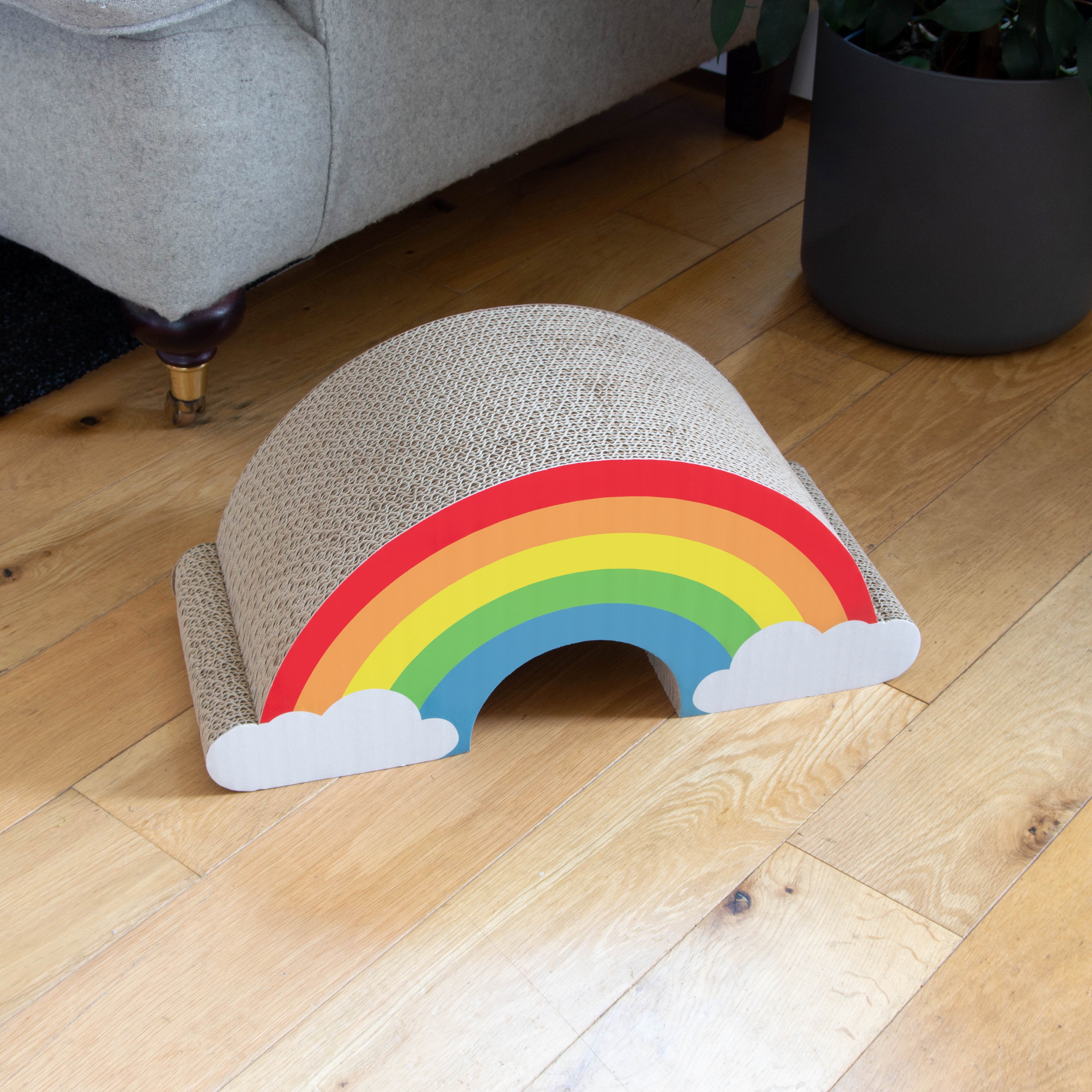 Suck UK | Cat Scratcher Rainbow | Cardboard Cat Scratch Pad | Cat Supplies | Rainbow