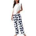 thumbnail image 2 of Njagoc3 Women's Short Sleeve Floral Print Pajama Set - Patterned, Feminine Style, Summer & Sleep Wear, 2 of 5