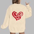 thumbnail image 2 of Goodeals Cute Graphic Fleece Sweatshirt for Women Valentines Day Shirts Long Sleeve Crew Neck Valentines Sweatshirt Tops Love Heart Red Graphic Pullover(Beige,S)Clearance, 2 of 4