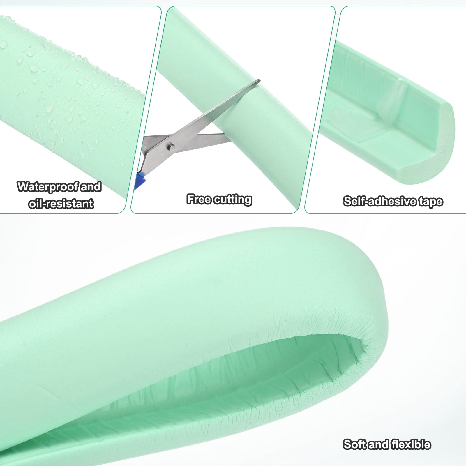 Uxcell 1-Pack Corner Guards Edge Protectors, 6.5 Ft/2m NBR Bumper Guard l Shape for Furniture Corner, White