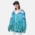 thumbnail image 3 of Daiia Crystal Clear Ocean Waves UPF 50+ Sun Protection Hoodie Jacket Lightweight Long Sleeve Sun Shirt for Women Men with Pocket Hiking Outdoor-X-Large, 3 of 7