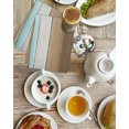 thumbnail image 4 of Teal Brown Ombre Kitchen Dish Towels for Drying Dishes Set of 3, Vintage Country Wooden Waffle Weave Microfiber Hand Tea Bathroom Towels Quick Dry & Absorbent Towel 15.7x23.6, 4 of 7