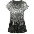 thumbnail image 3 of PrettyGuide Women's Sequin Top Shimmer Glitter Loose Bat Sleeve Party Tunic Tops, XX-Large, 3 of 7