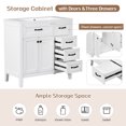 thumbnail image 4 of 36 Inch Bathroom Vanity Base Cabinet No Sink with 3 Drawers & Double Door Storage, Solid Wood Frame & MDF Construction, Water-Resistant White Finish for Modern Bathrooms, 4 of 9