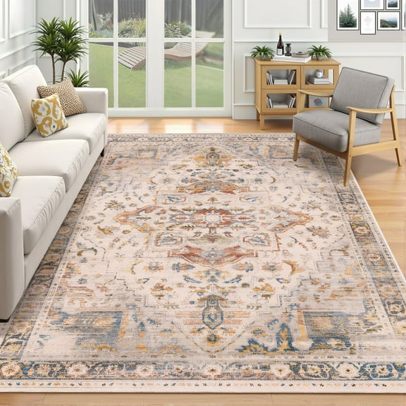 Sanamdrola Area Rugs for Living Room 6x9 ft Carpet Washable Rug Bedroom Decor Boho Non Slip for Kitchen Entryway Bathroom Bedroom Office