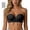 Black, variant on Scalloped Edge Strapless Push Up Bandeau Bra for Women, Thick Cup Front Tie Bras, Convertible Removable Shoulder Straps Anti-Slip Brassiere