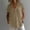 Khaki, variant on Womens Cotton Linen Henley Shirt, Loose Fit Short Sleeve Collared Popover Blouse S-XXL,Size XL