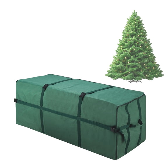 Christmas Tree Storage Bag- For up to 9 FT Artificial Trees- Quality Green Canvas & Binding Straps- Protects Holiday Decorations by Tiny Tim Totes