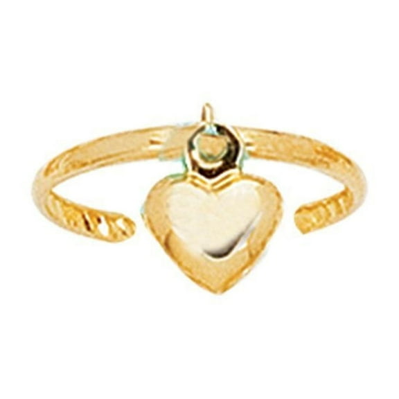 JewelStop 14k Yellow Gold 10 mm Heart Toe Ring