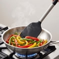thumbnail image 5 of Pack of 2 Silicone Turner Spatulas, Non Stick Slotted Solid Kitchen Utensils, High Heat Resistant & BPA Free, Ideal for Fish Eggs Pancakes - Black, 5 of 7