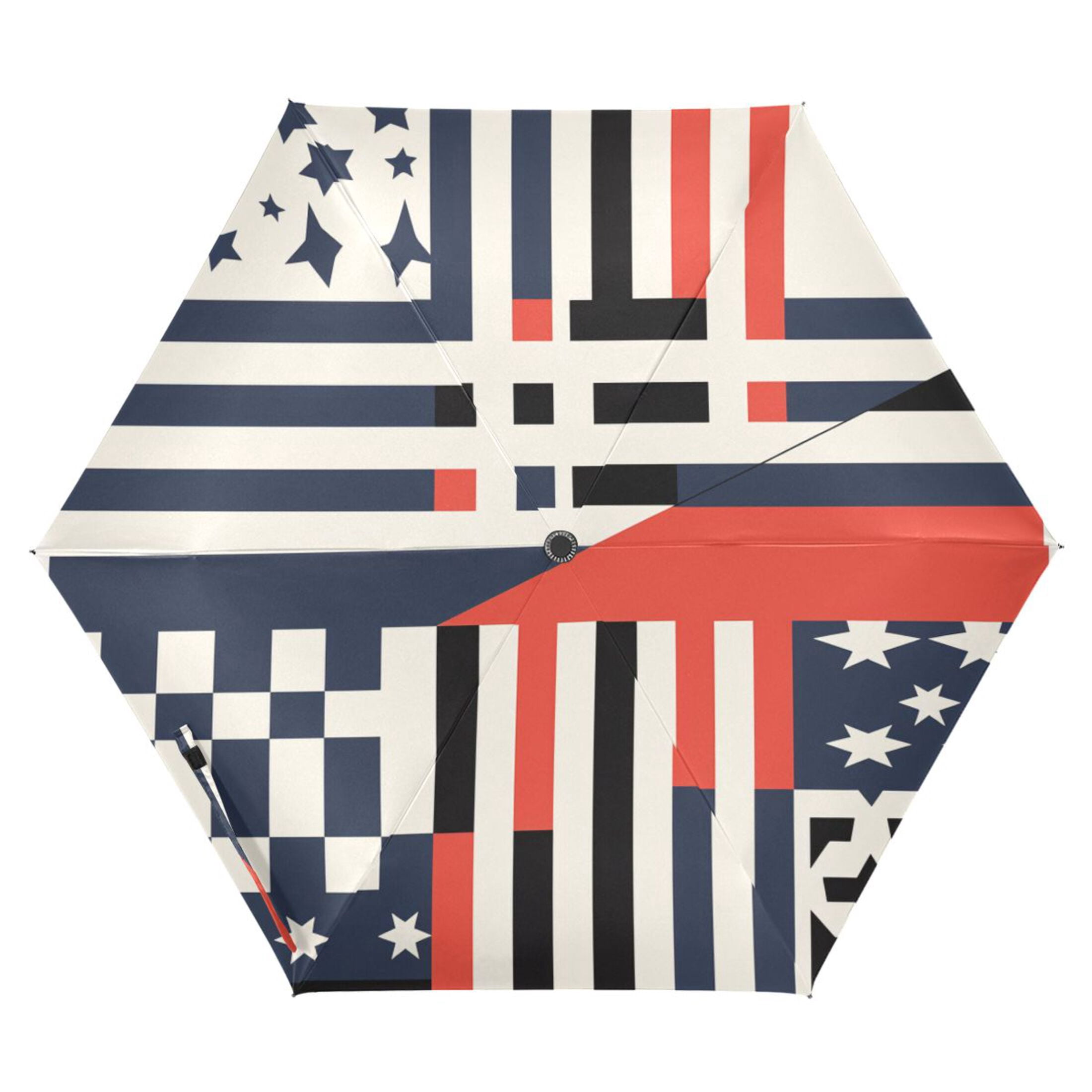 Usa Flag Stripes and Stars Compact Sun Umbrella Windproof Travel Umbrellas for Rain Strong Portable UV Protection