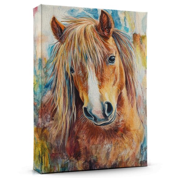 Pony Roan Shetland Canvas Wall Art Animal Decor, Pony Roan Shetland Canvas Prints Wild Animal Artwork for Living Room Bedroom Office 190HD906