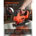 thumbnail image 5 of 20V Brushless Cordless Jig Saw 3500 SPM with 6 Blades LED Light 6 Speed 0-45 Degree Bevel Cuts 4 Orbital Settings for Wood and Metal Cutting, 5 of 6