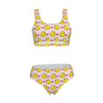 thumbnail image 5 of Kdxio Ducks And Pink Heart for Womens High Waisted Bikini Top Sports Style Two Piece Bathing Suits, 5 of 5