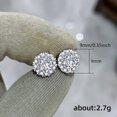 thumbnail image 2 of CILENON Small Full Diamond Stud Earrings Simple And Versatile Earrings For Women Perfect Earrings Wedding For Any Occasion (Silver,One Size), 2 of 6