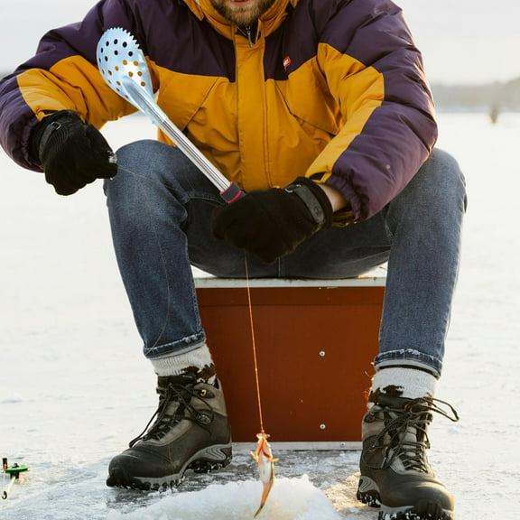 OFFIGAM Stainless Steel Ice Scoop Metal Fishing Gear for Outdoor Use 1 Piece