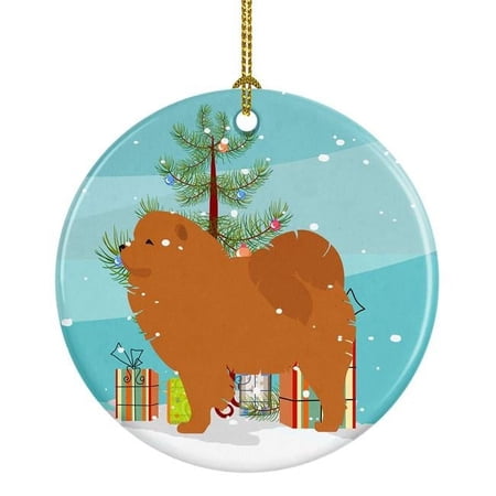 Chow Chow Merry Christmas Tree Ceramic Ornament