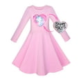 thumbnail image 1 of Robe Fille Coton Rose Unicorn Sequins Manches Longues Décontractée 8 Ans, 1 of 7