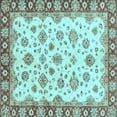thumbnail image 1 of Ahgly Company Indoor Square Abstract Light Blue Modern Area Rugs, 4' Square, 1 of 4