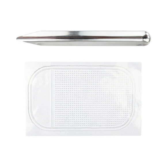 Cuchara para Cuentas Perfecl con Tapete para Cuentas Herramienta de Recolección de Metal Curvado